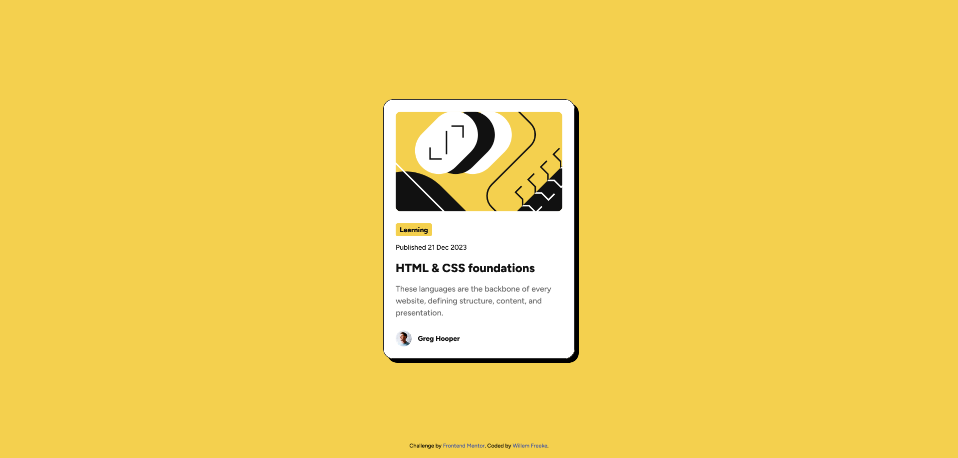 Blog preview card project